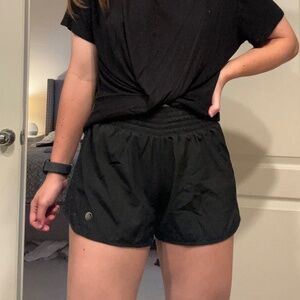 MPG High-Waisted Black High-Rise Running Shorts with Spandex